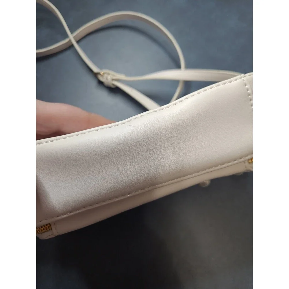 Studio 33 Crossbody Camera Bag with Floral Embellishment WHITE RTL$50